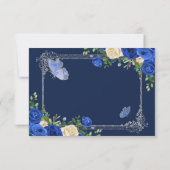 Navy Princess jurken Mis Quince RSVP kaart (Achterkant)