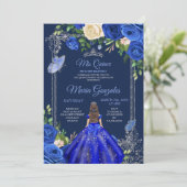 Navy Prinses Jurken Mis Quince 16e Verjaardag Kaart (Staand voorkant)