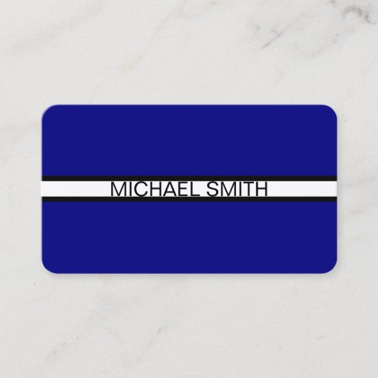 Navy Professional White Black Elegant Modern Visitekaartje (Voorkant)