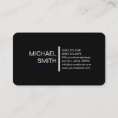 Navy Professional White Black Elegant Modern Visitekaartje (Achterkant)
