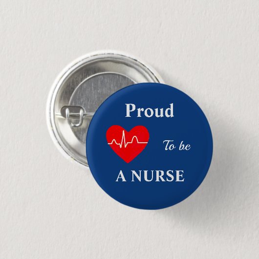 Navy Proud als verpleegkundige Button (Voorkant /achterkant)
