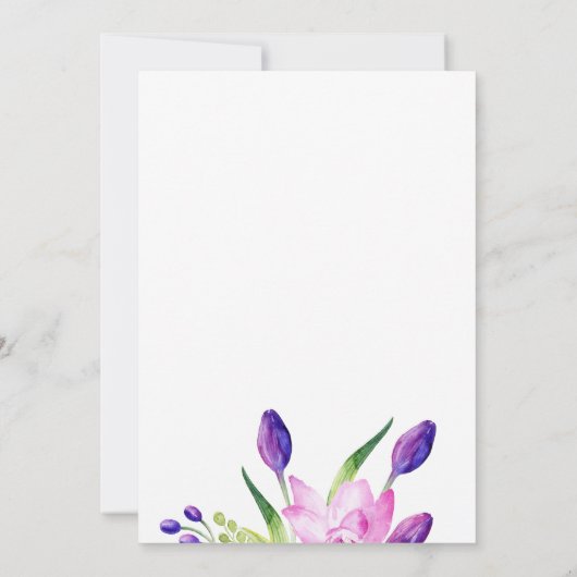 Navy pruim stijlvolle elegante bloemen Thanksgivin Kaart (Achterkant)