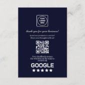 Navy QR | Google Review Business Link Informatiekaartje (Voorkant)