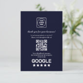 Navy QR | Google Review Business Link Informatiekaartje (Staand voorkant)