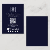 Navy QR | Trustpilot Business Thank You Link Informatiekaartje (Voorkant / Achterkant)
