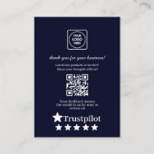 Navy QR | Trustpilot Business Thank You Link Informatiekaartje (Voorkant)