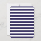 Navy Quatrefoil Monogram en Stripes Note Cards Kaart (Achterkant)