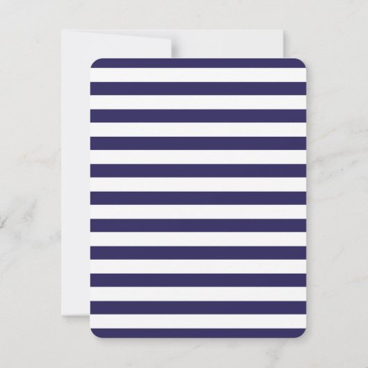 Navy Quatrefoil Monogram en Stripes Note Cards Kaart (Achterkant)