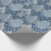 Navy quilt Chinoiserie Ginger Jar  Cadeaupapier (Hoek)