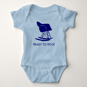 Navy Ready to Rock Mid Century Modern Chair T-shir Romper
