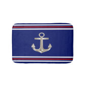 Navy Red Anchor Bathmat Badmat (Voorkant)