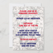 Navy Red Athlete Player Afstuderen Invitation Kaart (Voorkant)