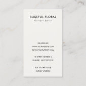 NAVY RED BLUSH BOURGOGNE ROOS WATERVERF FLORAL VISITEKAARTJE (Achterkant)