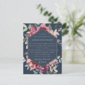 NAVY RED BLUSH ROOS FLORAL DRIVE BY BABY SHOWER BRIEFKAART (Staand voorkant)