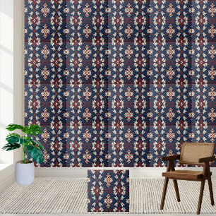 Navy Red Cream en Scandinavische geïnspireerde geo Tegeltje
