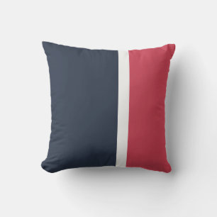Navy Red en White Modern Striped Outdoor Pillow Buitenkussen