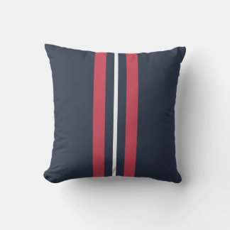 Navy Red en White - verticale strepen buitenshuis Buitenkussen