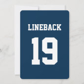 Navy Red FOOTBALL WEDDING Kaart (Achterkant)