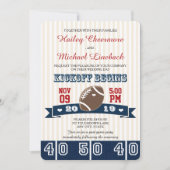 Navy Red FOOTBALL WEDDING Kaart (Voorkant)