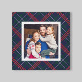Navy Red Green Tartan Aangepaste foto Canvas Afdruk
