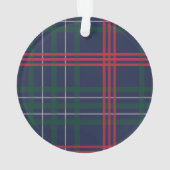 Navy Red Green Tartan Pset Custom Dog Foto Ornament (achterkant)