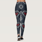 Navy Red Heart Leggings vrouwen (Achterkant)