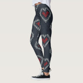 Navy Red Heart Leggings vrouwen (Links)