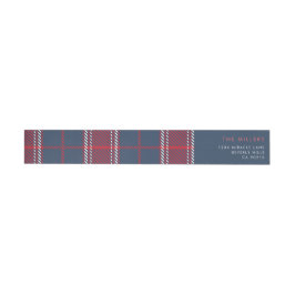 Navy Red Plaid Tartan Buffel Modern Minimalist