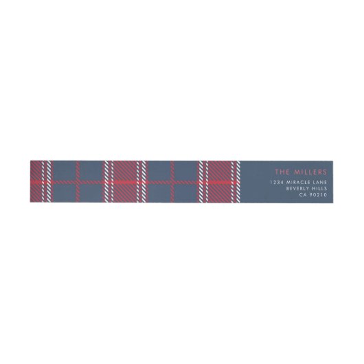 Navy Red Plaid Tartan Buffel Modern Minimalist (Individueel)