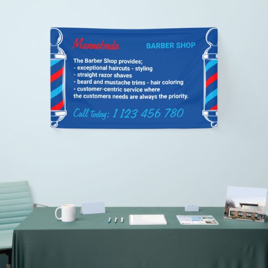 Navy Red Pole Supply Service Barber Shop Spandoek (Beurs)