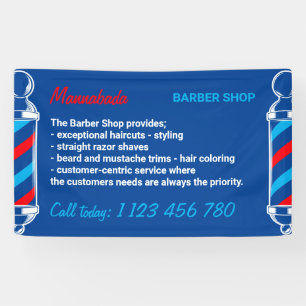 Navy Red Pole Supply Service Barber Shop Spandoek