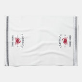 Navy & Red Rustic Crab Personalized Shore House Theedoek (Horizontaal)