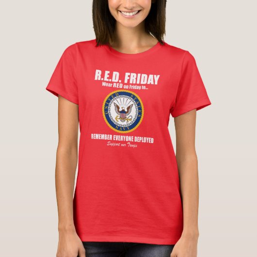 Navy Red Shirten op vrijdag voor vrouwen T-shirt (Voorkant)