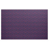 Navy Red Swirly Damask Pattern Elegant Dark Blue Stof (Yard (91,4 cm))