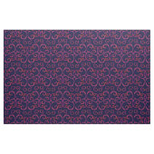 Navy Red Swirly Damask Pattern Elegant Dark Blue Stof (Fat Quarter)