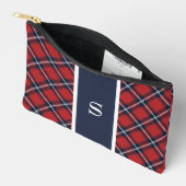 Navy Red Tartan Pset Monogram Etui (Open)