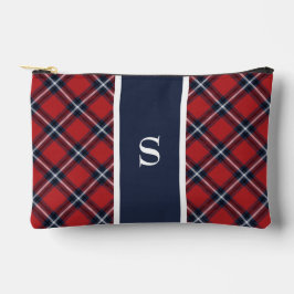 Navy Red Tartan Pset Monogram Etui