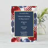 NAVY RED & WHITE PATRIOTIC ELEGANT KAART (Staand voorkant)