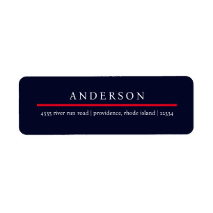 Navy & Red & White Patriotic Return-adres Etiket
