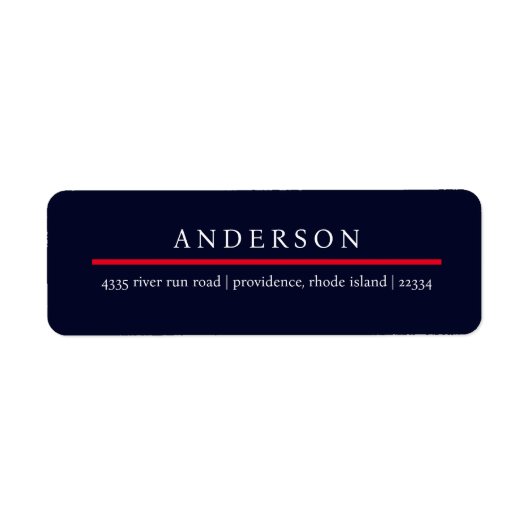 Navy & Red & White Patriotic Return-adres Etiket (Voorkant)