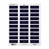 Navy & Red & White Patriotic Return-adres Etiket (Full Sheet)