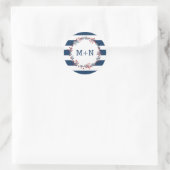 Navy Red Wreath bruiloft envelop zegel 3986 (Tas)