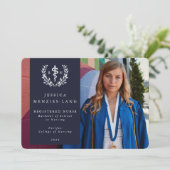 Navy Registered Nurse Asclepius Afstuderen Foto Aankondiging (Staand voorkant)