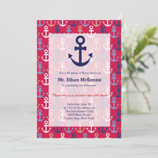 Navy Retirement Kaart (Staand voorkant)