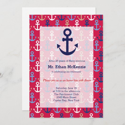 Navy Retirement Kaart (Voorkant / Achterkant)
