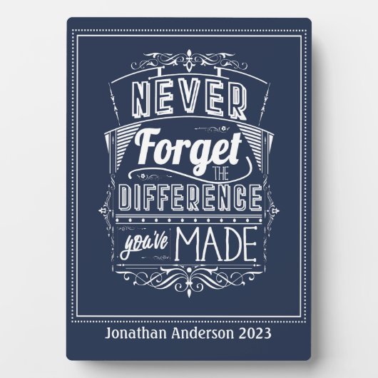 Navy Retirement Vergeet nooit Fotoplaat (voorkant)