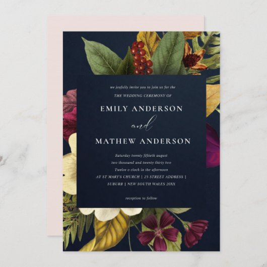 NAVY  RETRO BURGUNDY GEEL KAART (Voorkant / Achterkant)