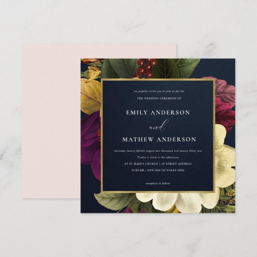 NAVY  RETRO BURGUNDY GEEL KAART (Voorkant / Achterkant)