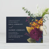 NAVY  RETRO BURGUNDY GEEL KAART (Staand voorkant)