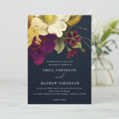 NAVY  RETRO BURGUNDY GEEL KAART (Staand voorkant)